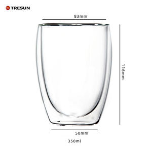 Tasses à thé en forme d'œuf artisanales de qualité alimentaire, gobelet en verre, verre borosilicate à double paroi, tasses à café sans poignée - Product Image 6