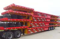 Fabricant professionnel de semi-remorques à plateau bas en acier robuste à 3/4 essieux, capacité de charge de 30 à 100 tonnes, pour le transport de machines d'ingénierie