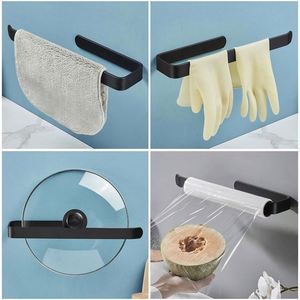 Porte-serviettes simple moderne, support mural pour rouleau de papier essuie-tout de cuisine, en aluminium, pour porte de douche de salle de bain, en acier inoxydable - Product Image 4