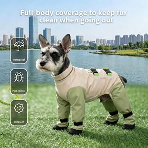 Reflective Waterproof Pet Overall Anti-Dust Oxford Cloth Coat for Dogs & <b>Cats</b> Outdoor Use - Product Image 5