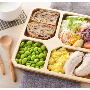 <span class=keywords><strong>Assiette</strong></span> de séparation saine ronde/carrée en bois naturel de <span class=keywords><strong>bambou</strong></span> avec 4 compartiments - Product Image 6