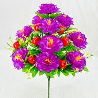 Kunstbloemen 18-koppige Peace Apples Phoenix-tail boeket met enkele steel Handgeverfde kunststof zijde Slaapkamer Woonkamer Vloer