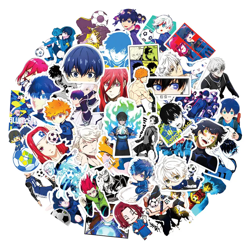 50 pz/borsa impermeabile non ripetuto Graffiti Sticker Pack Anime blue lock Stickers per la decorazione del pattino del computer portatile