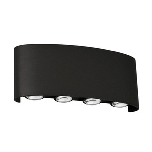 Applique murale LED extérieure étanche incurvée 6W à éclairage bidirectionnel pour jardin, patio, balcon - Product Image 1