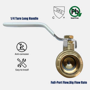 BH US-Markt DVGW-Zertifiziert 100% Leckgetestet Vollport C46500 Messing 3/4 Pressfit-Kugelhahn-V-Typ für Wasser - Product Image 4