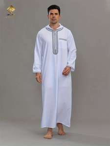 HARAMAIN MEN THOUB Robe islamique brodée pour hommes |   Tissu doux et respectueux de la peau, notre choix - Product Image 4