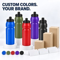 Bouteille d'eau en plastique compressible de 1 L (32 oz) avec marqueur de mesure, logo personnalisé, fabricant de bouteilles de cyclisme, fournisseur OEM ODM