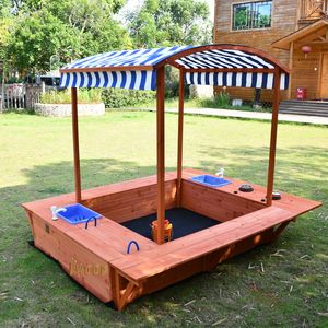 Bac à sable <span class=keywords><strong>en</strong></span> <span class=keywords><strong>bois</strong></span> <span class=keywords><strong>en</strong></span> gros avec auvent et éviers <span class=keywords><strong>de</strong></span> jeu, ensemble <span class=keywords><strong>de</strong></span> jeu extérieur pour enfants avec bancs pour <span class=keywords><strong>jardin</strong></span> et cour arrière - Product Image 4