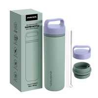 Bouteille d'eau en métal avec paille avec infuseur de fruits Bouteilles d'eau réutilisables
