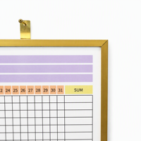 Tableau blanc magnétique de suivi des habitudes sur 31 jours, avec bordure métallique, pour la planification des objectifs mensuels, effaçable à sec, avec crochets de suspension - Usine ODM