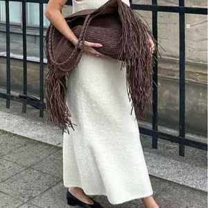 Influencer-style Trendy Versatile European-American Retro Woven <strong>Big</strong> Tote <strong>Bag</strong> Tassel Accentscasual Designer-inspired <strong>Bag</strong> <strong>Women</strong> - Product Image 2