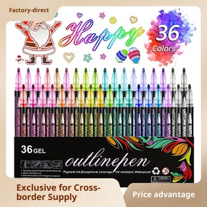 Año Nuevo 2017 doble línea contorno arte marcador explosiones sueño 36 Color conjunto DIY mano cuenta plástico doble Color resaltador - Product Image 4