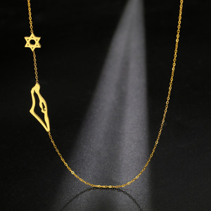 Haute Qualité Mince Chaîne Montagne Pendentif Collier En Acier Inoxydable Plaqué Or <span class=keywords><strong>Carte</strong></span> Charme Collier pour Femmes - Product Image 6
