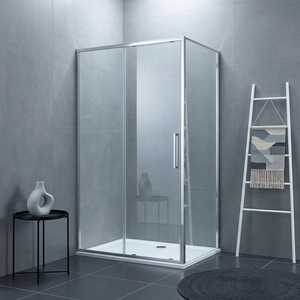 Cabine <span class=keywords><strong>de</strong></span> <span class=keywords><strong>douche</strong></span> <span class=keywords><strong>coulissante</strong></span> avec cadre en alliage d'aluminium finition brossée <span class=keywords><strong>style</strong></span> ouvert pour hôtels et villas - Product Image 1