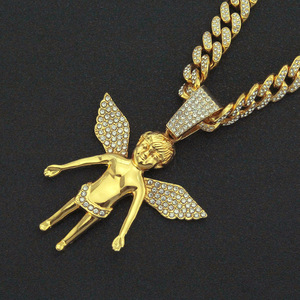 Collier Pendentif Ange Géométrique 2026 Personnalisé Style Hiphop Rap pour Hommes en Alliage Bijoux de Mode Vente en Gros - Product Image 1
