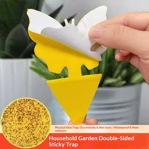 Piège à insectes collant jaune pour jardin domestique, papier collant double face imperméable pour plantes en pot de balcon, lutte antiparasitaire non toxique - Product Image 2