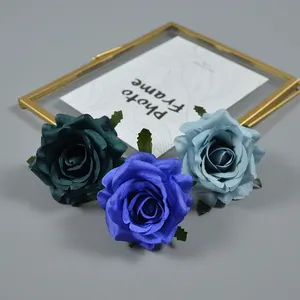 도매 인공 꽃 유럽 스타일 가을 장미 화이트 로즈 실크 싱글 헤드 장미 웨딩 홈 장식