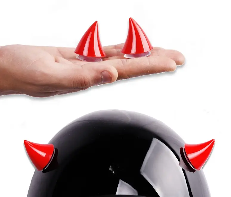 Bocina decorativa de goma para casco de motocicleta, se adapta a casi cualquier casco