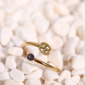 Hainon Classic <span class=keywords><strong>Ring</strong></span> Edelstahl <span class=keywords><strong>Ring</strong></span> Zirkon Birth stone Open <span class=keywords><strong>Ring</strong></span> - Product Image 4