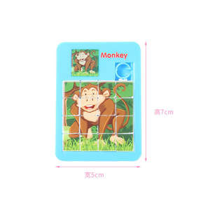 Mini animale scorrevole parola griglia Montessori educativo classico <span class=keywords><strong>gioco</strong></span> <span class=keywords><strong>di</strong></span> apprendimento in plastica 12 Pc Puzzle giocattoli per bambini ragazzi ragazze - Product Image 6