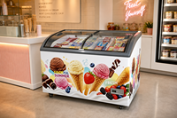 Congelador Exhibidor de Helados de Vidrio de Alta Calidad, Vitrina Comercial para Bebidas Frías, Ideal para Tiendas de Conveniencia y Hoteles