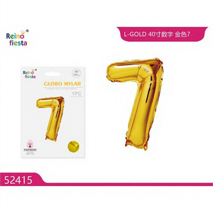 Globo de Mylar Dorado de 40 Pulgadas con Número 7, Impresión Digital para Graduación, Día de la Madre, Eventos, Decoración de Fiestas - Pedido Mínimo de 100 Piezas - Product Image 1
