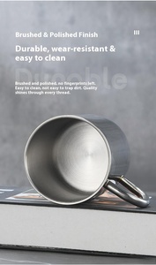 <span class=keywords><strong>Taza</strong></span> de acero inoxidable 304 al por mayor de fábrica <span class=keywords><strong>con</strong></span> tapa, mango resistente al calor, fácil de limpiar, adecuada para café, té y uso en la oficina - Product Image 6