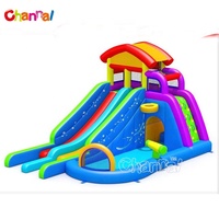 Mini parc aquatique gonflable, pour usage domestique, piscine toboggan, gonflable