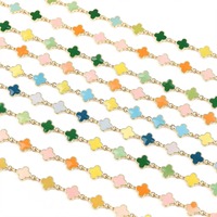Chaîne en acier inoxydable émaillée trempée dans l'huile, 5 mètres, en vrac pour bijoux DIY avec anneaux de jonction et fermoirs mousquetons, vente en gros