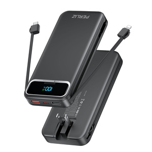 เพิร์ลิซ แบตสำรองแบบพกพาความจุสูง 10000mAh รุ่นขายดีที่สุด ดีไซน์บางเฉียบ สายชาร์จในตัว ชาร์จเร็ว 22.5W สำหรับ <span class=keywords><strong>iPhone</strong></span> - Product Image 1