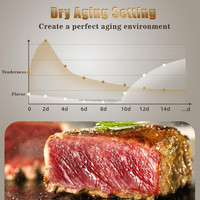 COLDSTAR Machine de maturation de viande pour restaurants, vitrine de maturation de steak à porte battante, refroidissement par ventilateur, pour la maturation à sec du bœuf et des steaks, également utilisable à domicile
