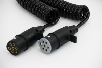 Fabricant vente en gros câble d'alimentation en spirale à 7 cœurs câble en spirale télescopique noir cordon d'alimentation ABS EBS pour remorque de camion