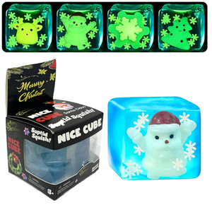 Populaire Veilleuse de Noël, Jouet anti-stress musical à presser en forme de cube de glace à la maltose à rebond lent - Product Image 4