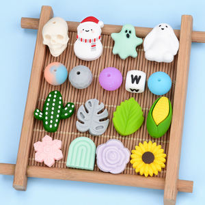 Perles focales en silicone de qualité alimentaire 100 % sans BPA, formes lentille, papillon, <span class=keywords><strong>arche</strong></span>, pièce de monnaie, abaque pour la dentition des bébés, vente en gros - Product Image 4