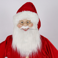 150CM rouge animé père noël debout Figurines personnalisé taille réelle Noel Baba musical danse et chant décoration de fête de noël