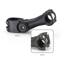 Tige de guidon de vélo en alliage d'aluminium Promax OEM pour vélos de montagne et de route, usinée CNC, finition argentée, 108/128 mm, 304/308 g, 35-145