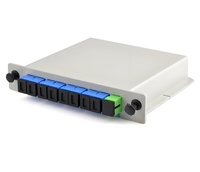 PLC Splitter Cassette Type 1x2 1x4 1x8 FTTH Optical Fiber with SC UPC APC Connectors