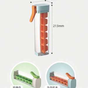 Molde de cubitos de hielo de 6 rejillas minimalista ecológico creativo para el hogar, prensa con una sola mano, Material plástico con logotipo personalizado - Product Image 2