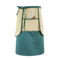 Tablier de chef ajustable avec poches, bicolore, pour restaurant, cuisine, pâtisserie, logo personnalisé offert