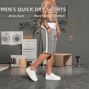 Pantalones Cortos Deportivos para Hombre, Ligeros, Casuales, para Gimnasio y Running, con Bolsillos, Diseño Sólido, Cintura Elástica, Transpirables, con Frente de Lona - Product Image 2