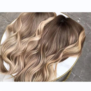 100% Europees mensenhaar topper, natuurlijke golf, ombre <span class=keywords><strong>blonde</strong></span> balayage, Joods koosjer topper, zijden basis toupet voor vrouwen - Product Image 4