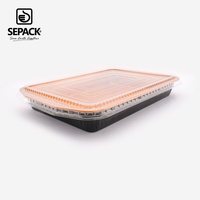 Conteneur en aluminium à parois lisses de 3 L, grand format, couleur or, jetable, pour lasagnes, repas familiaux, traiteur