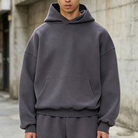 Hoodie personnalisé 500 g/m² épais, coupe ample et courte, épaules tombantes, uni, en molleton 100 % coton, surdimensionné, écologique, de haute qualité