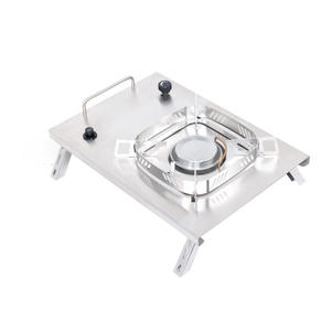 Réchaud à gaz portable Igt pour 1-2 personnes, pliable, coupe-vent, pour le camping, avec allumage, couleur argent - Product Image 1