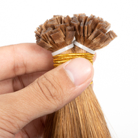 Extensions de cheveux à pointe plate doublement étirées, cheveux humains vierges russes, lisses et soyeux, qualité supérieure, sans couture