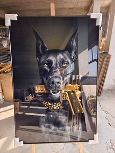 Dipinto in Porcellana Nera con Cristalli, Design Moderno di Animali come Leone e Zebra, Decorazione Murale Molto Popolare - Product Image 3