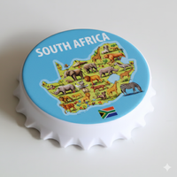 Décapsuleur aimanté pour réfrigérateur, souvenir touristique d'Afrique du Sud, avec logo personnalisé imprimé UV, vente en gros