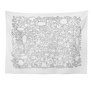Nouvelle <span class=keywords><strong>tapisserie</strong></span> murale à suspendre DIY à colorier, motif animaux de dessin animé et monstres <span class=keywords><strong>graffiti</strong></span>, pour la décoration de fond des chambres d'enfants, en polyester et terylène - Product Image 4