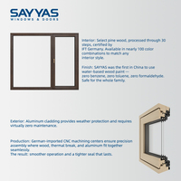 Ventanas Abatibles de Madera Maciza con Cuádruple Acristalamiento Sayyas P135 Passive House Uw 0.8 para Casas, Proyecto de Villa de Lujo