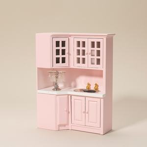 Mini 1:12 DIY casa de muñecas de madera modelo de juego de cocina de moda con fregadero gabinete de mostrador combinación Ideas de regalo - Product Image 3